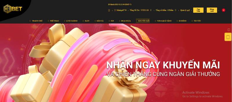 Đăng nhập 3 login vào H3BET